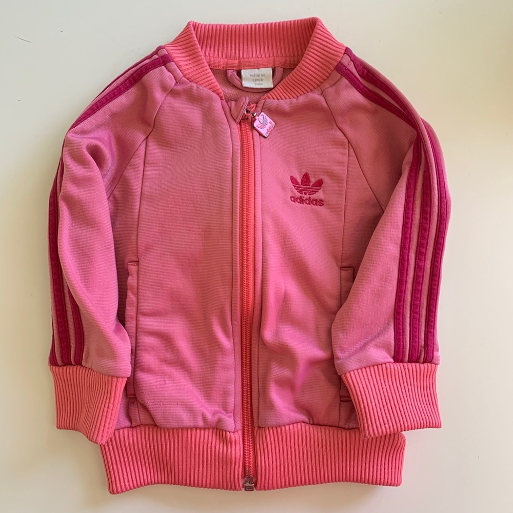 PINK ADIDAS TRACK SUIT JACKET - Picture 1 of 8